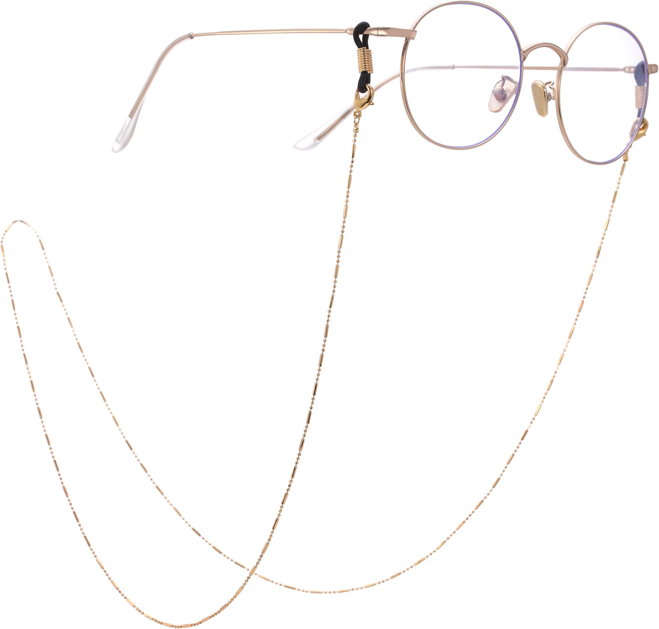 LIKGREAT 3 Colors Eyeglass Chains for Women Beaded Reading Glasses Cords Sunglasses Strap