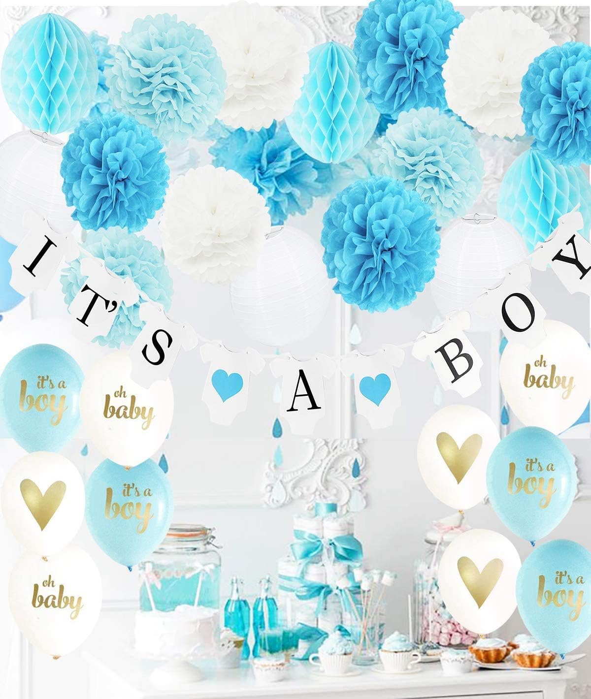 Wartoon Deco Bapteme Bebe Fille Its A Girl Papier Banniere Banderole Et 12 Paquets Pompon Papier De Soie Boules De Fleur Pour Bapteme Fete De Naissance Anniversaire Decorations Et Accessoires De Fetes
