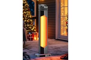 Uthfy 1500W Patio Heater for Outdoor Use, IPX5 Electric Infrared Heater with Remote & Timer,Fast Heating, Indoor Outside Portable Space Heater, Overheat Protection for Garage, Porch, Yard, Shop