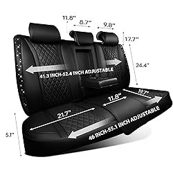 CAR PASS Bling Diamond Back Seat Covers, Nappa