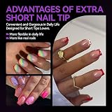 gelike ec Extra Short Square Nail Tips 240pcs 10 Sizes for DIY At Home view 5