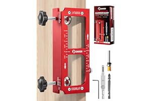 Saker Door Hinge Jig,Adjustable Door Jamb Hinge Jig,Aluminum Alloy Doors Hinges Router Jigs,Fits Door Hinges from 2.5" to 5" 