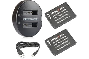 EN-EL12 Newmowa Replacement Battery (2-Pack) and Dual USB Charger for Nikon EN-EL12 and Nikon Coolpix AW100 AW100s AW110 AW110s AW120 P330 P340 S310 S70 S610 S620 S630 S640 S800c S1100pj S1200pj