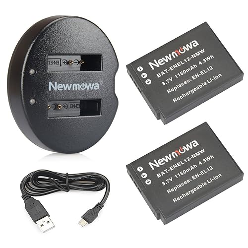 EN-EL12 Newmowa Replacement Battery (2-Pack) and Dual USB Charger for Nikon  EN-EL12 and Nikon Coolpix AW100 AW100s AW110 AW110s AW120 P330 P340 S310