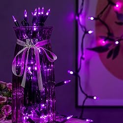 YULETIME 200 Purple LED Christmas Lights with Black