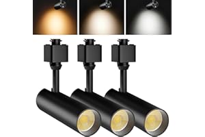 OTeedo 3 Pack 10W Track Lighting Heads,LED Dimmable H Type Track Light fixtures 3000K-4500K-6000K Track Fixtures Ceiling Spotlight 24° Angle for Art Accent Lighting Flicker Free CRI90+ 1000lm Black