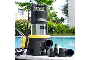 6699 Sump Pump Submersible 7000GPH Powerful Water Pump for Pool Draining 1.5HP Stainless Steel Utility Pump with Float Switch 16FT Power Cord for Flooded House Sump Pit Pond Remove Water SUB 7000S