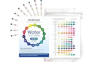 KEDIXIEST 50 PCS 16-in-1 Drinking Water Test Strips – Home Water Testing Kit for Lead, Hardness, pH, Manganese, Nitrate, Nitrite, Iron, Copper, Chlorine, Mercury & More