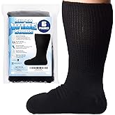 IMPRESA 6-Pair Extra Width Socks for Lymphedema & Bariatric - Stretch 30'' Over Calf for Swollen Feet, Men's & Women's, One Size Unisex