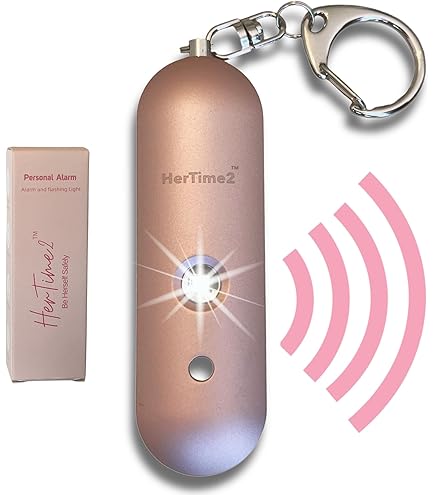 Ivation Personal Rechargeable SOS Alarm, Pocket Size Loud 130dB Sound Safety Siren & LED Panic Strobe Light With Carabiner Keychain Clip For Women, Children & Seniors, Lavender