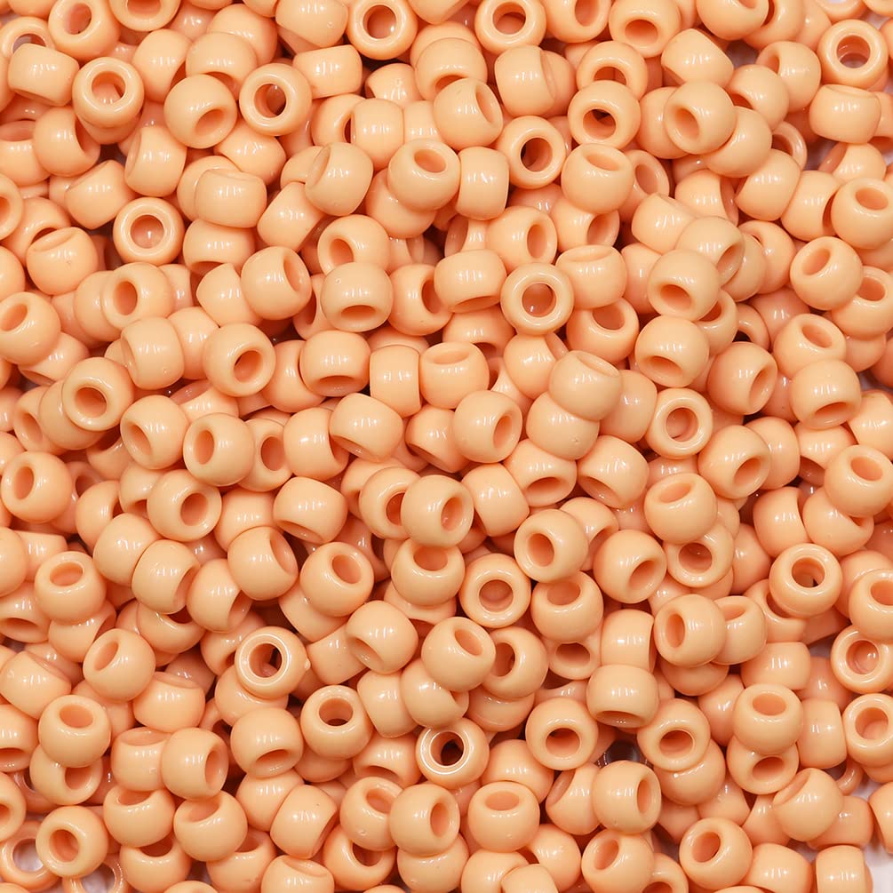 Tibaoffy Crafts Light Orange Beads 6x9mm,Pony Beads Total About 1000pcs