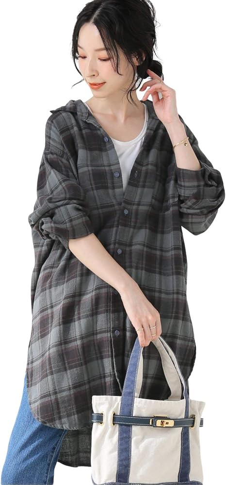 Amazon スピック アンド スパン Cp Shades Oversized Check Shirt フリー グレー シャツ ブラウス 通販