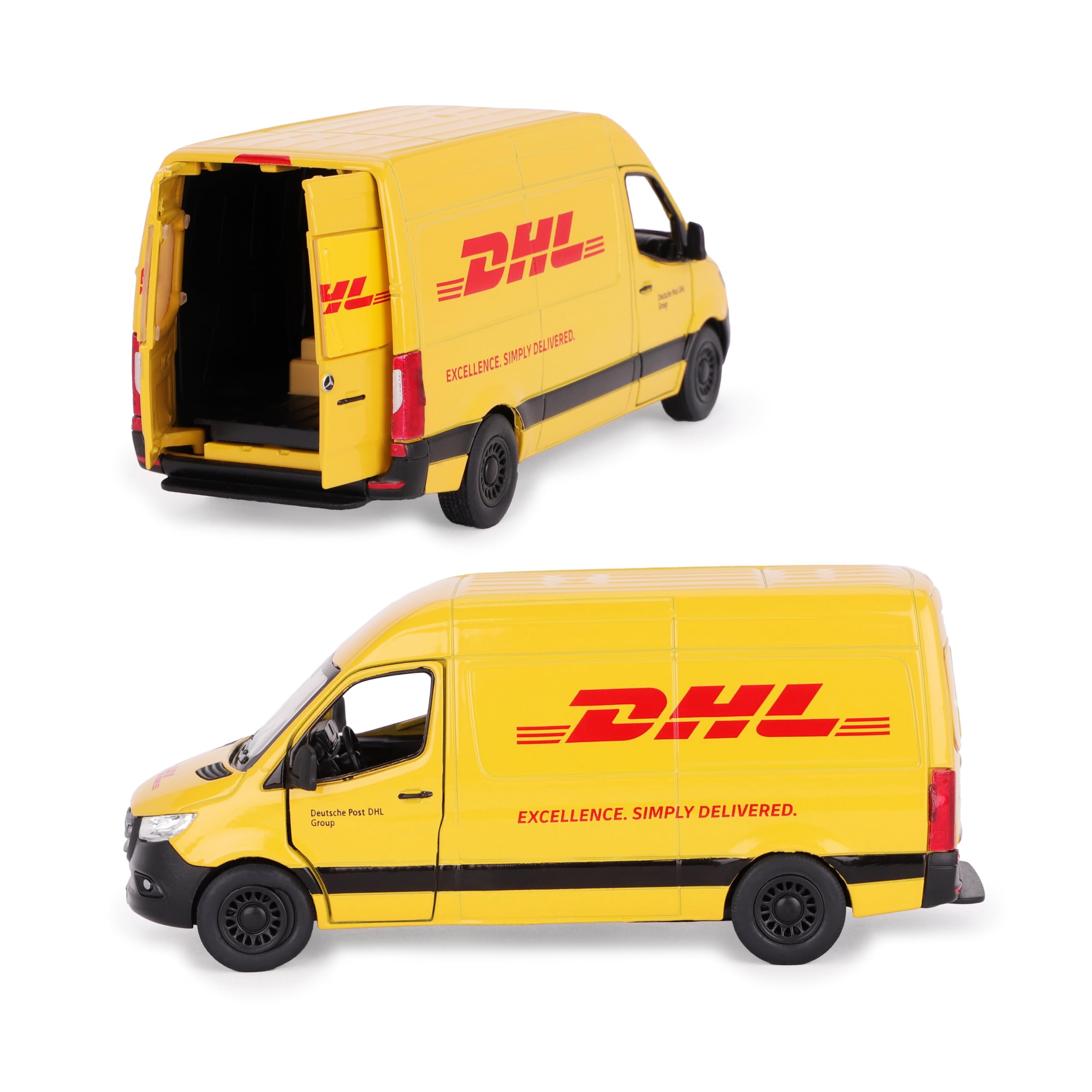Toyland® DHL Pull Back & Go MB Sprinter Van - Diecast - Scale 1:48 - Toy Vehicles - Suitable For Ages 3+