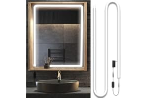 Blikshin LED Vanity Mirror Lights, Hollywood Style Makeup Lighting, 10FT/6000K/Dimmable/12V Adapter/Self-Adhesive Strip Lights for Mirror, Lighting for Makeup Vanity Table & Bathroom Mirror