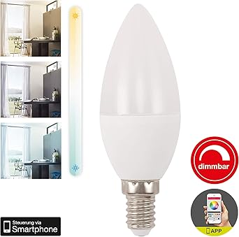 Briloner Leuchten Wifi Led Lampe Dimmbar Und Timerfunktion Via App Amazon Echo Alexa Und Google Home Kompatibel E14 4 5w 350 Lm Farbtemperatur Warm Weiss Bis Kalt Weiss 2700 6500 Kelvin Amazon De Beleuchtung