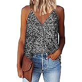 miduo Womens Tank Tops Casual Fashion V Neck Strappy Sequin Sparkle Shimmer Camisole Sleeveless Tanks Tops