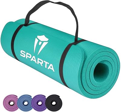 Sparta NBR Yoga Mat 10mm Extra Thick Non-Slip Large Turquoise Carry Strap
