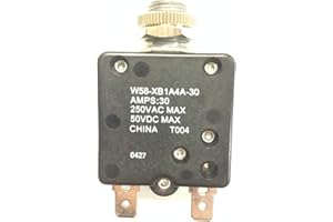 TE Connectivity W58-XB1A4A-30 Circuit Breaker; Therm; Push; Cur-Rtg 30A; Panel; 1 Pole; Vol-Rtg 250/50VAC/VDC