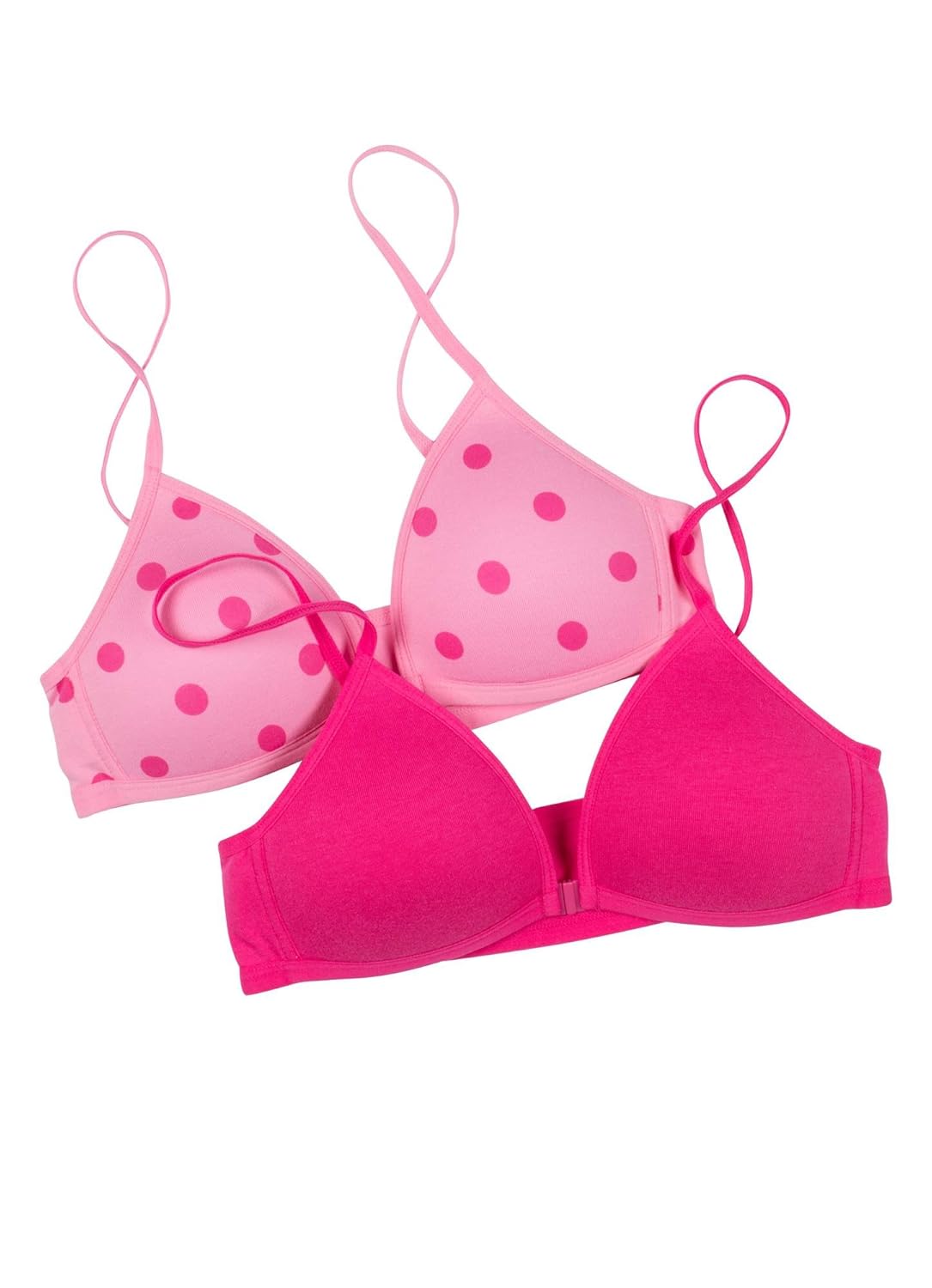 Jockey Big Girls' 2 Pack Cotton Front Closure Bra Training Bras Clothing