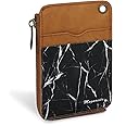 MNGARISTA Elastic Card Holder Wallet, Slim Minimalist Wallet Vertical Credit Card Holder and Men & Women Front Pocket Wallet with 3 Card Slots and 1 Side Zipper Pocket, Black Marbling