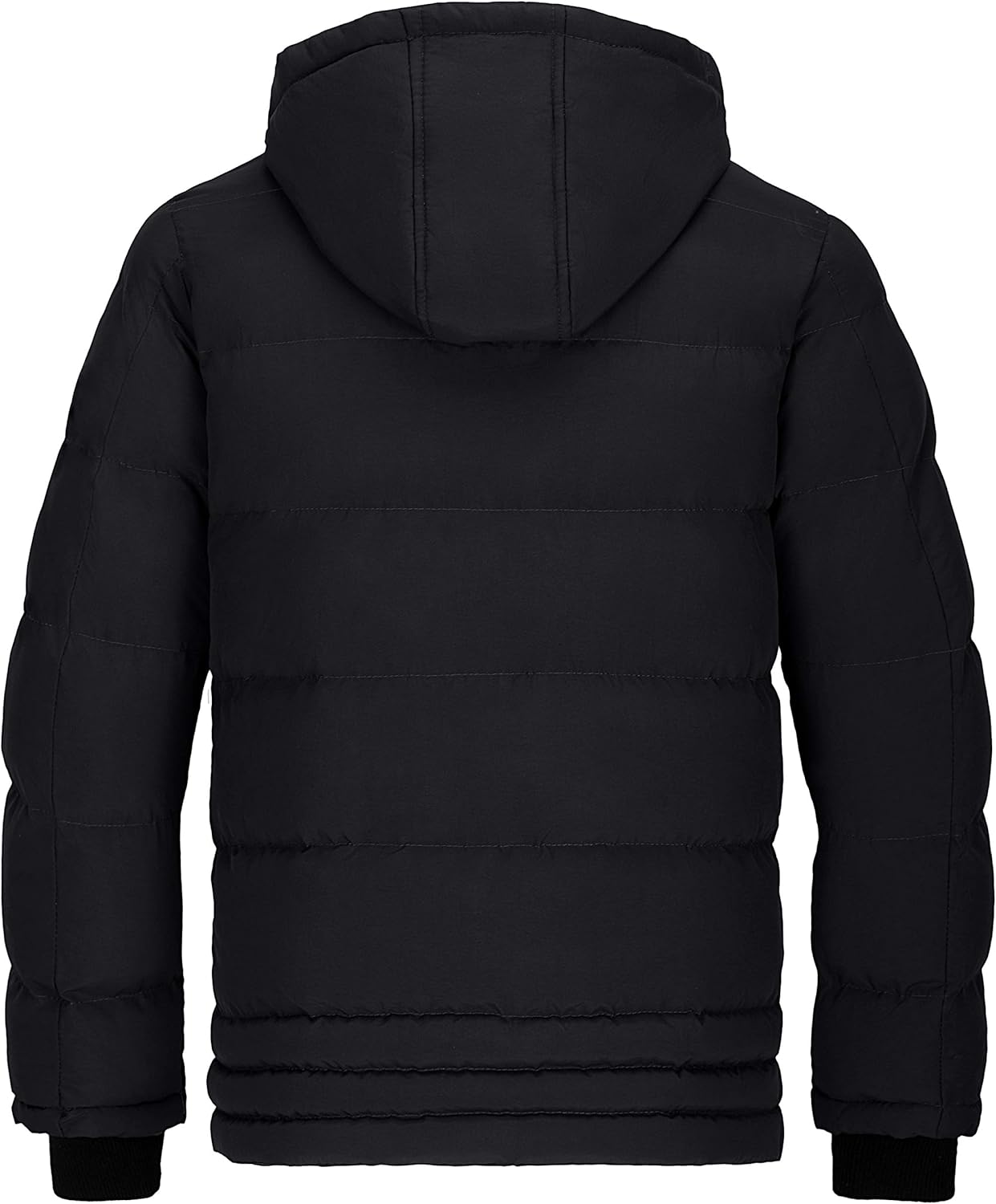 Wantdo Men's Thicken Puffer Jacket Insulated Water-Resistant Warm Winter Coat with Hood: Clothing