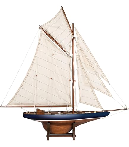 Modèle De Voilier Endeavour J Class 50 Cm - Réplique Détaillée America's Cup, En Bois, Pièce De Collection
