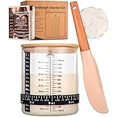 58oz Sourdough Starter Jar Kit – Large Glass Fermentation Jar with Feeding Tracker, Sourdough Starter Recipe Guide, and Essential Bread Baking Tools for Homemade Sourdough