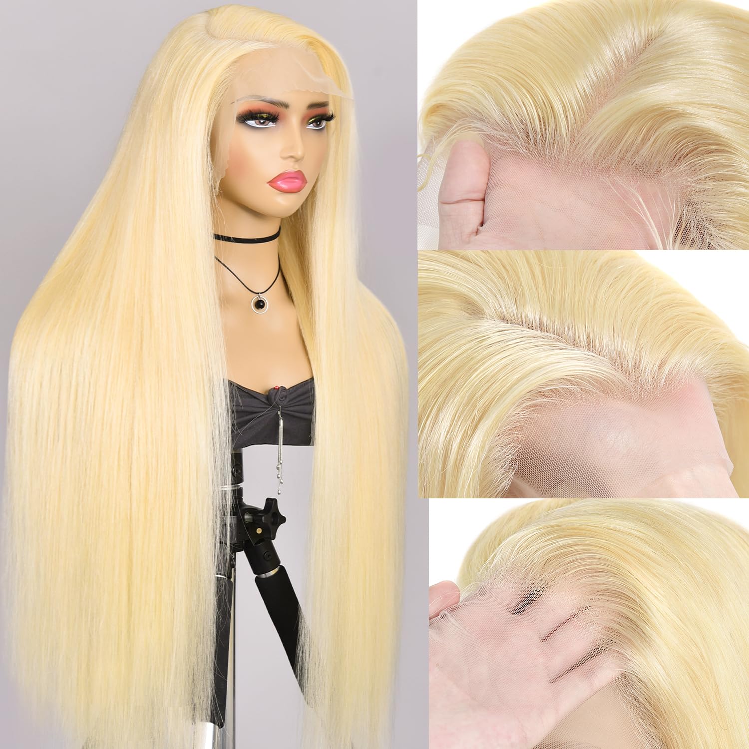Alididi 30Inch 613 13x6 Lace Front Wig Human Hair 200 Density 613 Lace Front Wig Human Hair Blonde Wig Human Hair Straight Lace Frontal Wig Human Hair Pre Plucked With Baby Hair (613 Blonde Wig)