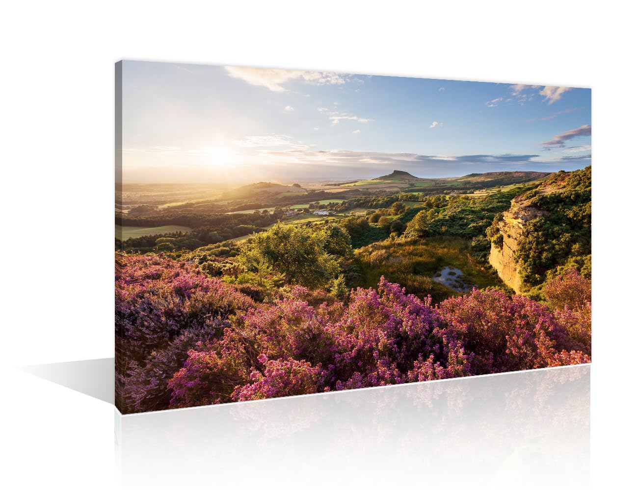 1 Piece Canvas Wall Art Cockshaw Hill Pictures for Bedroom the North York Moors National Park Wall Decorations Modern Artwork for Home Walls Framed Ready to Hang Poster and Prints (16''Wx 24''H)