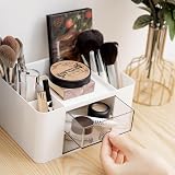 RISEMART Desk Organiser with 2 Drawers White 19.5x14x10cm Pen Holder view 7