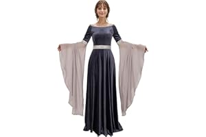 daizbella Renaissance Dress Women Retro Velvet Gown Medieval Costume Handmade Fantasy Medieval Dress