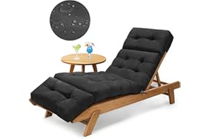 Outdoor Chaise Lounge Chair Cushion, 100% Waterproof Lounge Chair Cushions for Outdoor Furniture, 75.1 x 22.8 x 4.7 Inches Re