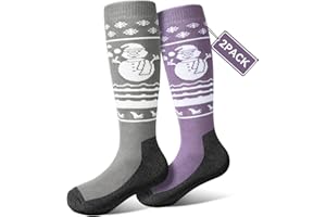 Pecube Kids Ski Socks 2/3 pairs Thermal Thick OTC Snow Socks for Boys Girls Toddler Skiing Snowboard Skating