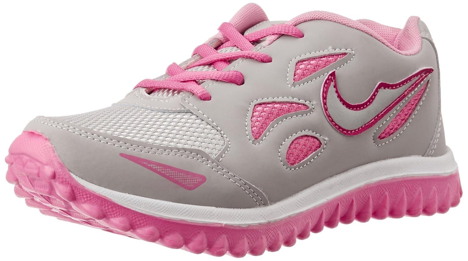 shoes t20 women's grey & pink running shoe