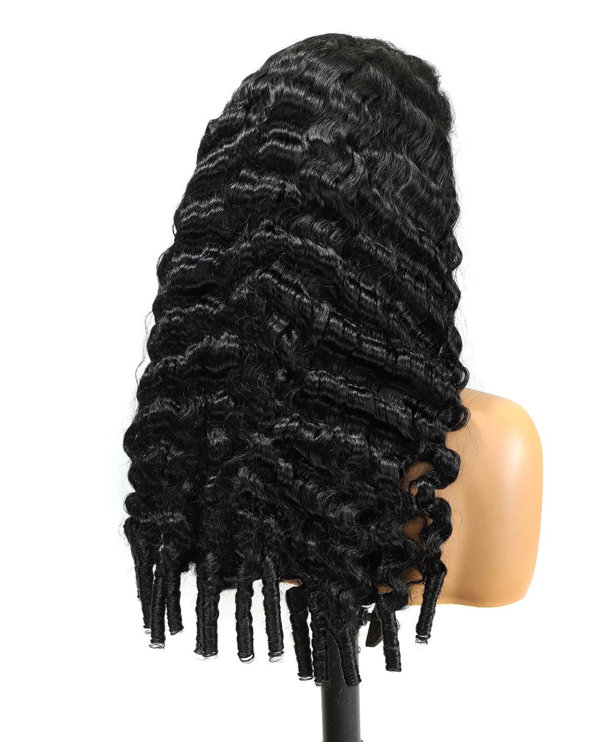 Photo 1 of BEEOS Burmese Curl 13x6 SKINLIKE Real HD Lace Frontal Wig, Jet Black 250% Density Ultra-fitted Cap Pre-Plucked Hairline Bleached Knots 0.10mm Invisible HD Lace Human Hair Wig 28 Inch