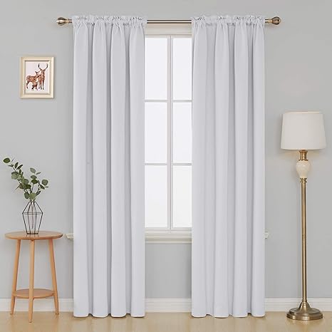 Buy Deconovo Solid Color Light Blocking Curtains Rod Pocket Panels