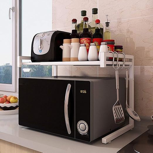 Amazon Com 2 Level Adjustable Microwave Oven Standing Shelf Units