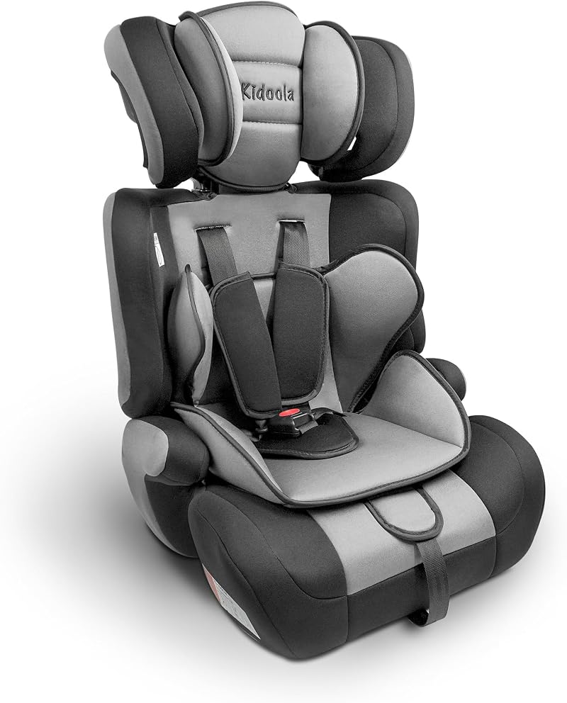Kidoola Adjustable Booster Car Seat Grey and Black Up to 12 Years