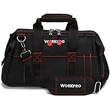 WORKPRO 16-inch Close Top Wide Mouth Tool Storage Bag with Water Proof Rubber Base, W081022A, 16"