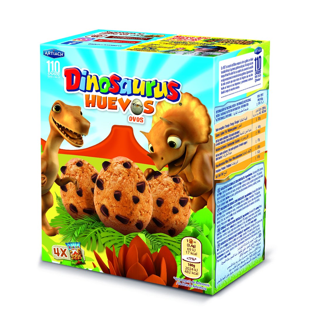 2 cartones de Galletas Dinosaurus Huevos