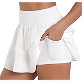 Sunzel Pleated Tennis Skirt for Women High Waisted Tummy Control Skort with Pockets for Athletic Workout Running Golf