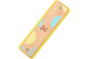 Hape Blues Harmonica | 10 Hole Wooden Musical Instrument Toy for Kids, Yellow (E8919)