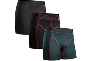 DANISH ENDURANCE Men's Performance Boxer Briefs (3-Pack) – Moisture-Wicking, Quick-Dry Comfort with Extra-Long Fit