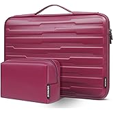 DOMISO 17.3 inch Laptop Sleeve Case Water-Resistant Shockproof Notebook Case Bag with Handle and Accessory Bag Compatible with 17.3" Dell/HP/ThinkPad IdeaPad/ASUS Vivobook,Wine Red