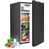 Electactic 1.6 Cu.ft Mini Fridge with Freezer, Compact Single Reversible Door Refrigerator, Adjustable Thermostat, Ultra Quiet, Energy Efficient for Office, Dorm, Bedroom, Apartment -Black on Fridge.com