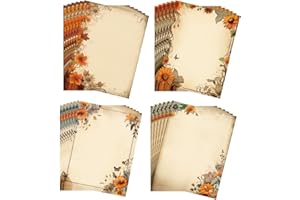 EggSun 8.5’’x11’’Thanksgiving Stationery Paper,Autumn Wonderland Letterhead, Leaves Holiday Letters,Fall&Holiday Event Thanksgiving Stationery Paper For Writing Letters Office Invitations
