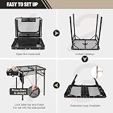 REDCAMP Folding BBQ Table 60x40cm 3-Height Aluminum Portable Stand Black view 8