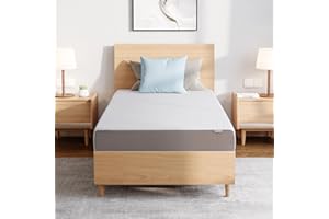 Amazon Basics Memory Foam Mattress, Soft Plush Feel, 8 Inch, Twin, White/Grey