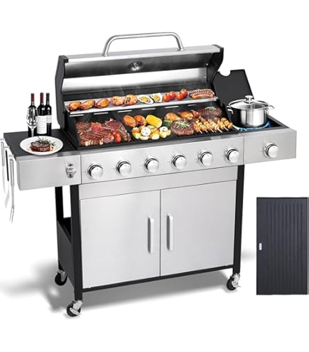 Amazon.com: Nice Cooker 6-Burner Propane Gas BBQ Grill with Side