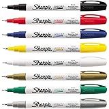 Sharpie Oil-Based Paint Markers, Extra Fine Point, Assorted Ink, 8/Pack